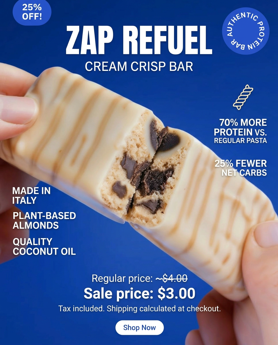 Zap Refuel blue product ad